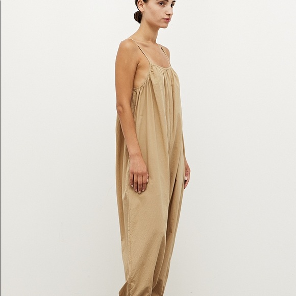 NWT Grade and Gather @ The King Kouture 100% Cotton Jumpsuit Caramel Brown Med - Picture 2 of 5